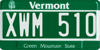 VT license plate XWM510