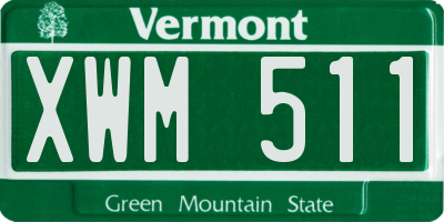 VT license plate XWM511