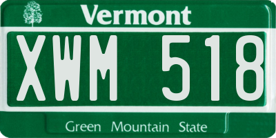 VT license plate XWM518
