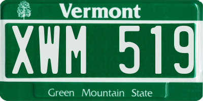 VT license plate XWM519