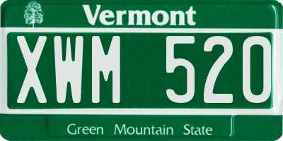 VT license plate XWM520