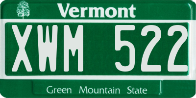 VT license plate XWM522