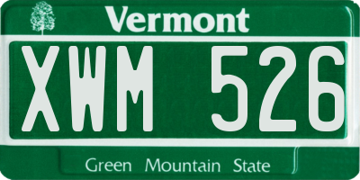 VT license plate XWM526