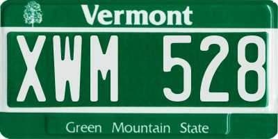 VT license plate XWM528