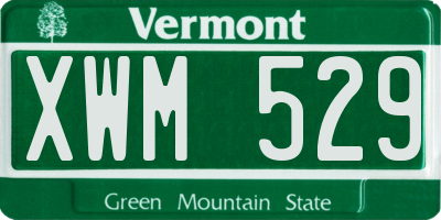 VT license plate XWM529