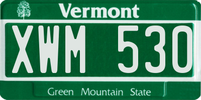 VT license plate XWM530