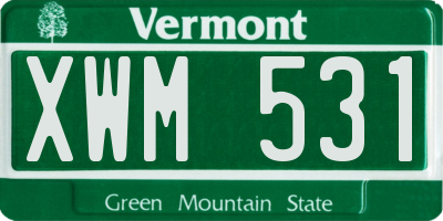 VT license plate XWM531