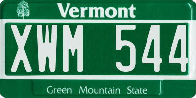 VT license plate XWM544