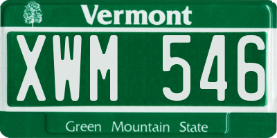 VT license plate XWM546