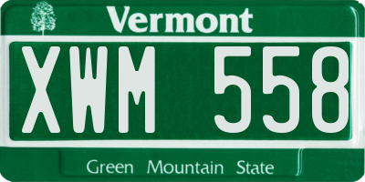 VT license plate XWM558