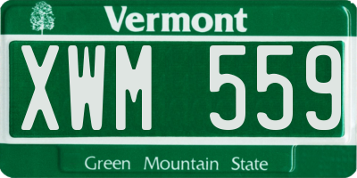 VT license plate XWM559