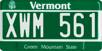 VT license plate XWM561