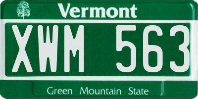 VT license plate XWM563
