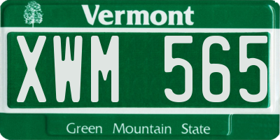 VT license plate XWM565