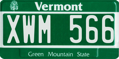 VT license plate XWM566