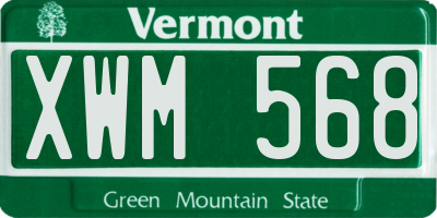 VT license plate XWM568
