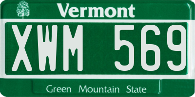 VT license plate XWM569
