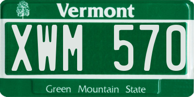 VT license plate XWM570