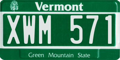 VT license plate XWM571