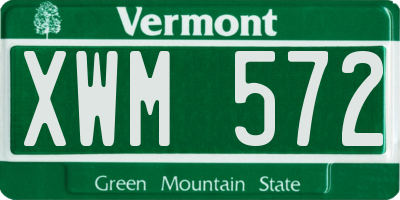 VT license plate XWM572