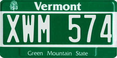 VT license plate XWM574