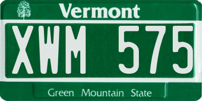 VT license plate XWM575