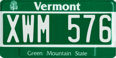 VT license plate XWM576