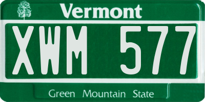 VT license plate XWM577