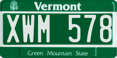 VT license plate XWM578