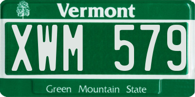 VT license plate XWM579