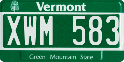 VT license plate XWM583