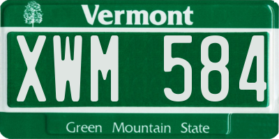 VT license plate XWM584