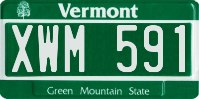 VT license plate XWM591