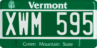 VT license plate XWM595