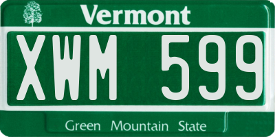 VT license plate XWM599