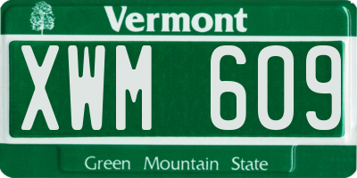 VT license plate XWM609
