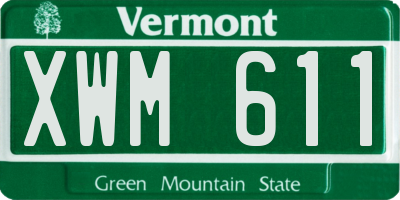 VT license plate XWM611