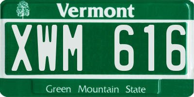 VT license plate XWM616