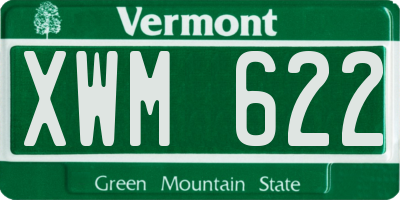 VT license plate XWM622