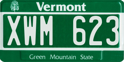 VT license plate XWM623