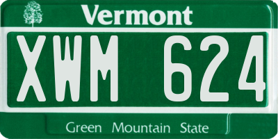 VT license plate XWM624