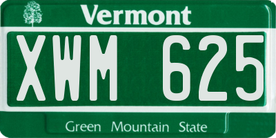 VT license plate XWM625