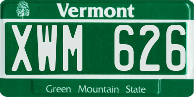 VT license plate XWM626