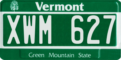 VT license plate XWM627