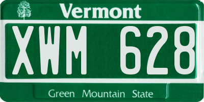 VT license plate XWM628