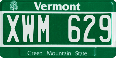 VT license plate XWM629