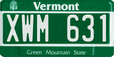 VT license plate XWM631