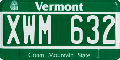 VT license plate XWM632