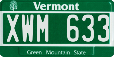 VT license plate XWM633