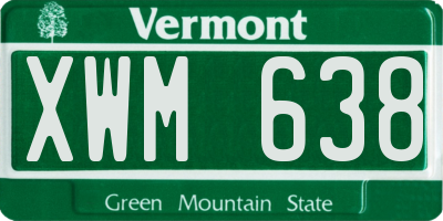 VT license plate XWM638